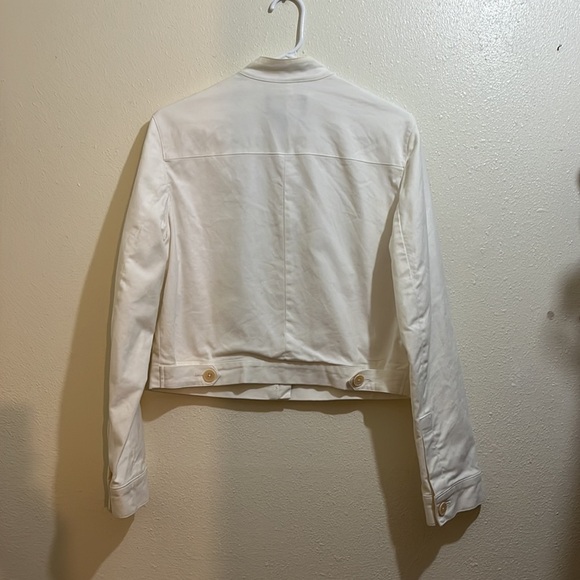 Lauren Ralph Lauren ivory colored long sleeved jacket with front zipper. Size M - Picture 8 of 9